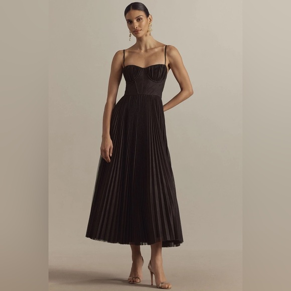 ANTHROPOLOGIE
Hutch Amara Corset Pleated Tulle Fit & Flare Midi Dress - Picture 2 of 9